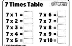 Times Tables Practice Worksheets | Ready To Print in 7 Multiplication Table Worksheet