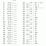 Times Tables Tests   6 7 8 9 11 12 Times Tables With Regard To Multiplication Tables 1 To 12 Worksheets