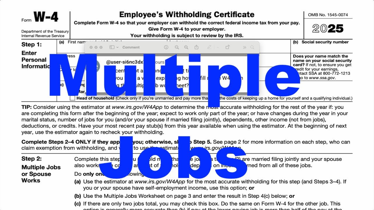 Tutorial - Multiple Jobs Worksheet On The W4 Form within Multiple Jobs Worksheet Explained