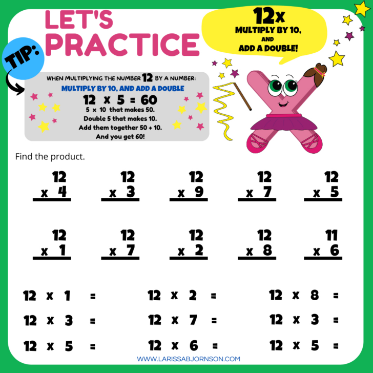 Multiplication 12’s Worksheet