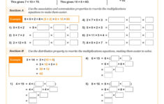 Using The Associative, Commutative And Distributive Properties For in Distributive Property Multiplication Worksheet