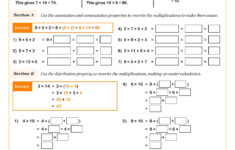 Using The Associative, Commutative And Distributive Properties For regarding Commutative Property Of Multiplication Worksheet