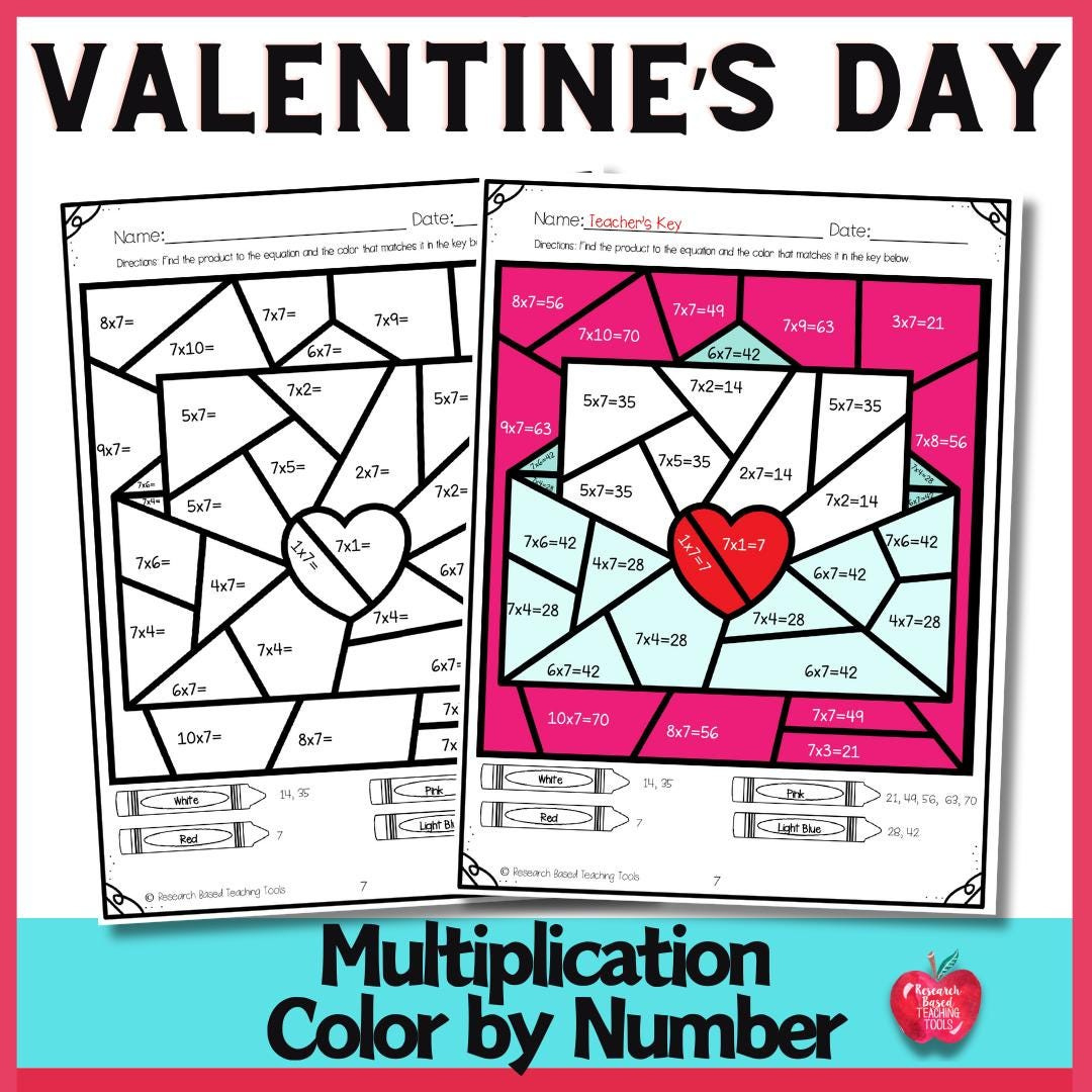 Valentine&amp;#039;S Multiplication Coloring Sheets: Fun Math Practice For regarding Valentine&amp;#039;S Day Multiplication Worksheets