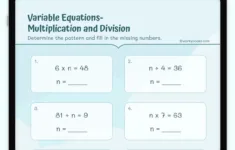 Variable Equations— Multiplication And Division Worksheet | 3.Oa.a within Finding The Unknown In Multiplication and Division Worksheet