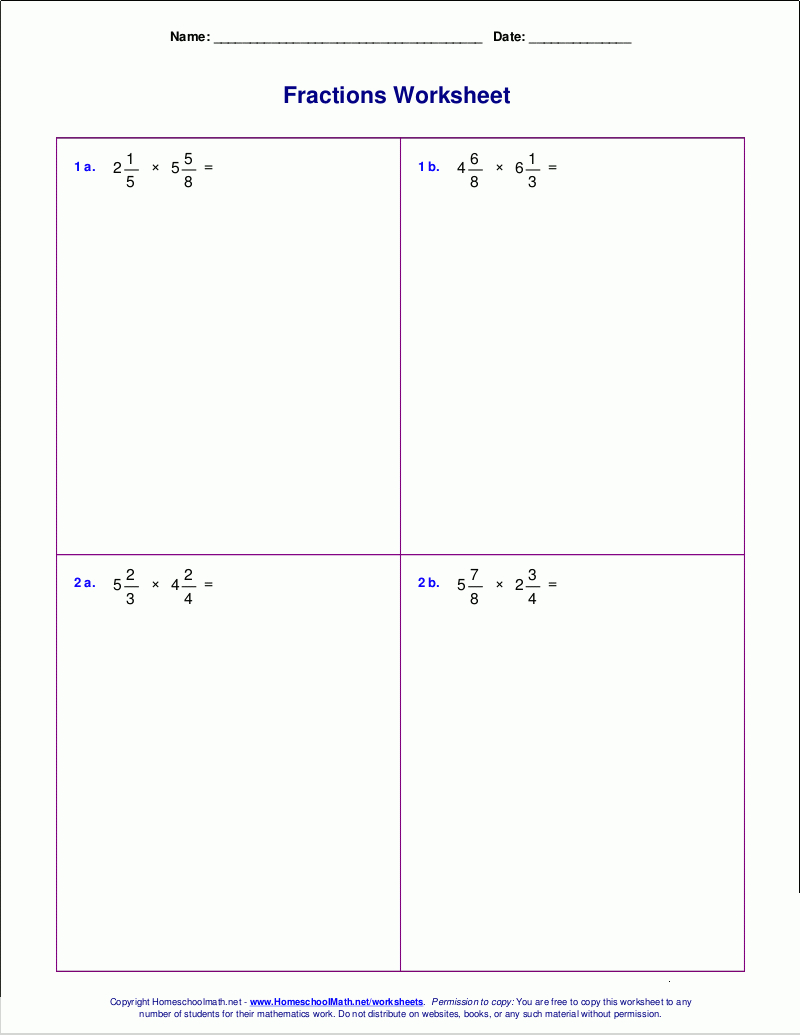 Worksheets For Fraction Multiplication intended for Multiplication of Fractions Worksheet