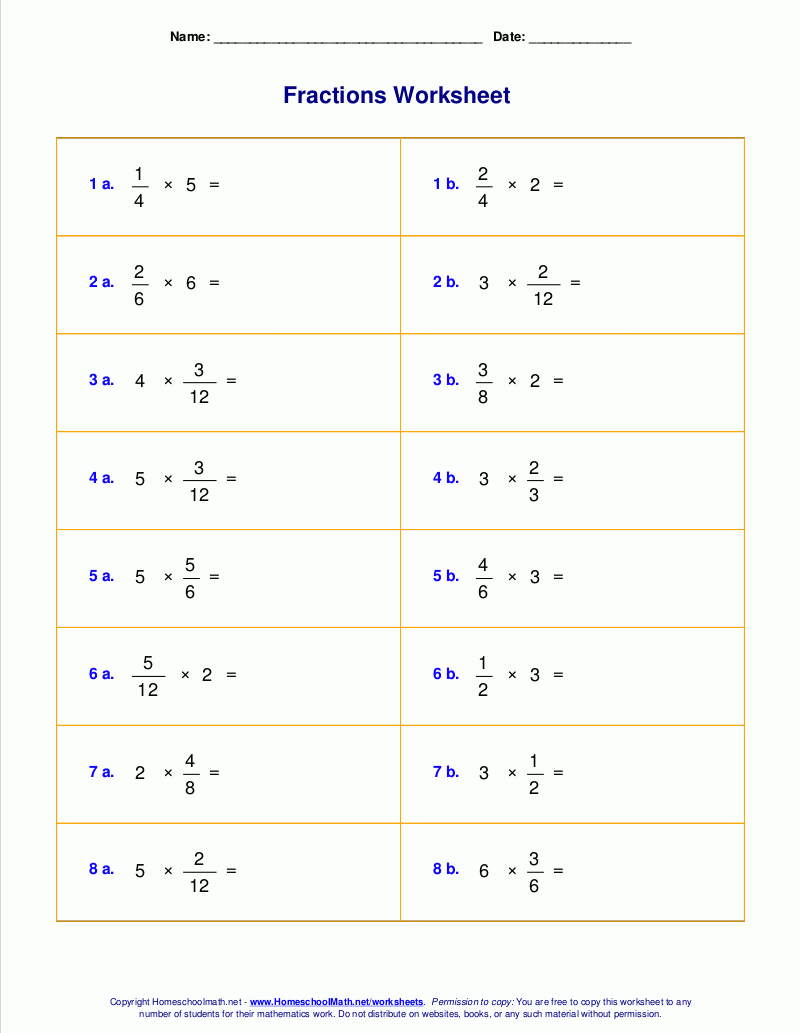 Worksheets For Fraction Multiplication pertaining to Worksheet On Multiplication of Fractions