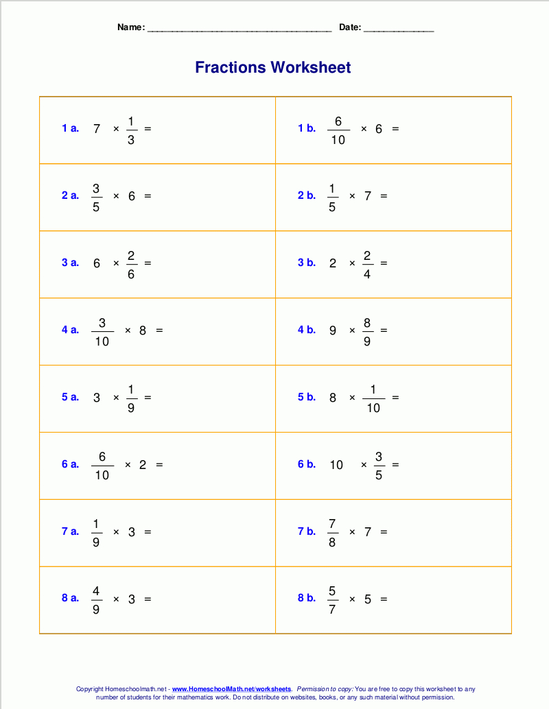 Worksheets For Fraction Multiplication with regard to Fraction Multiplication Worksheets With Answers