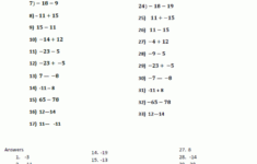 Zach'S Blog: Adding And Subtracting Integers with Addition Subtraction Multiplication and Division of Integers Worksheets